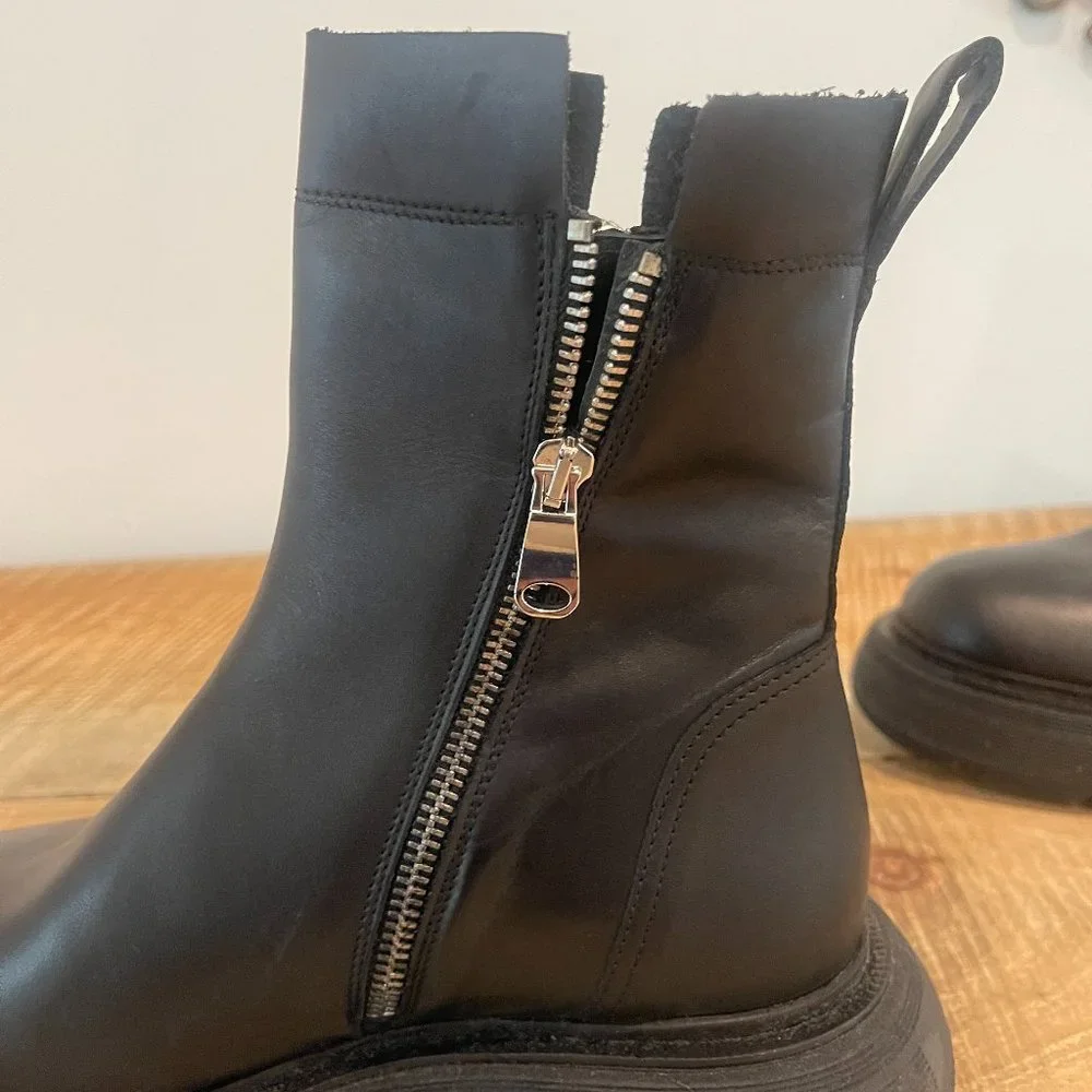 FREE PEOPLE Mara Zip Moto Boots Black size  8.5  NWOB $298 - Picture 6 of 15